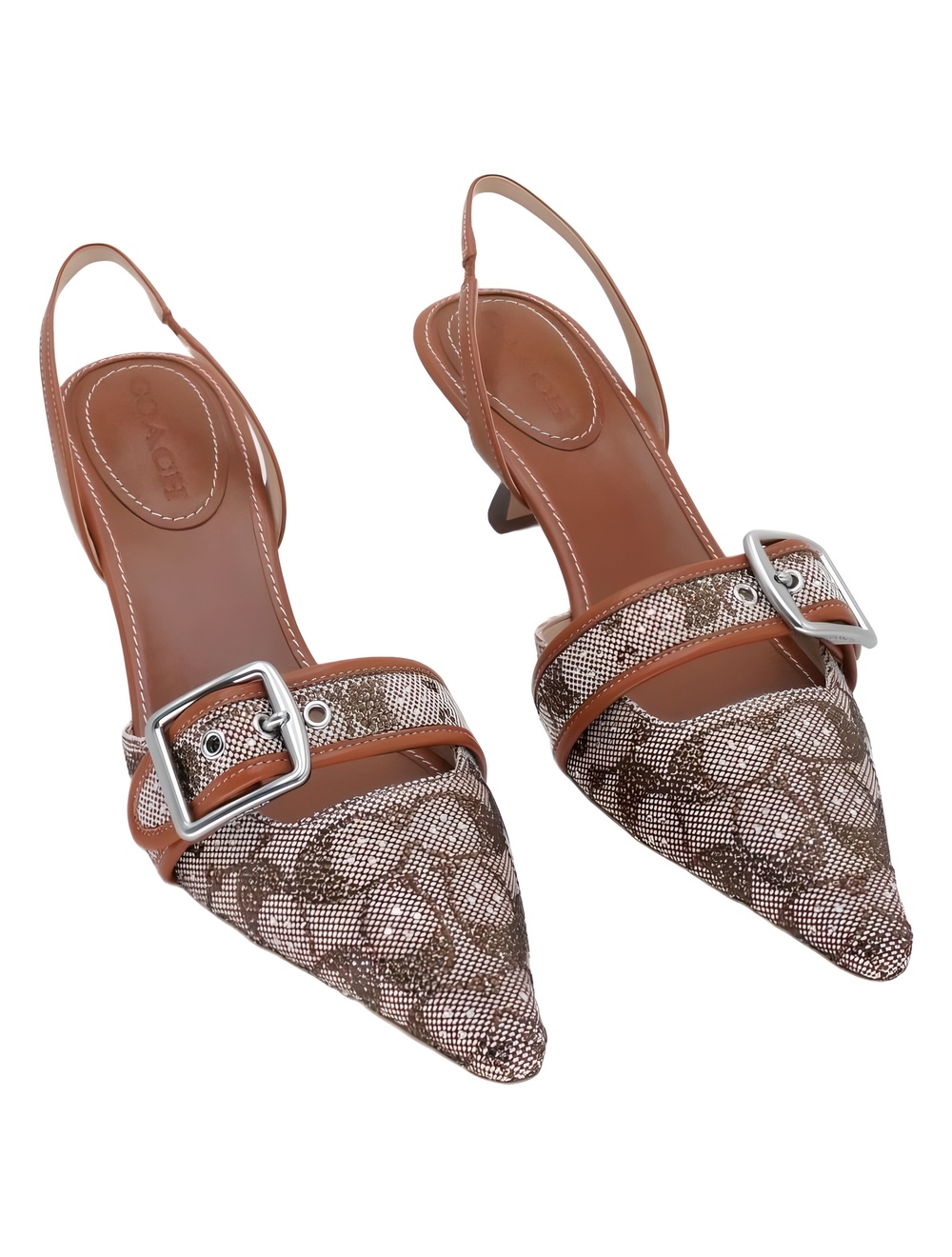 COACH Margot Slingback Pumps Crystal Jacquard Burnished Amber Size 9.5B